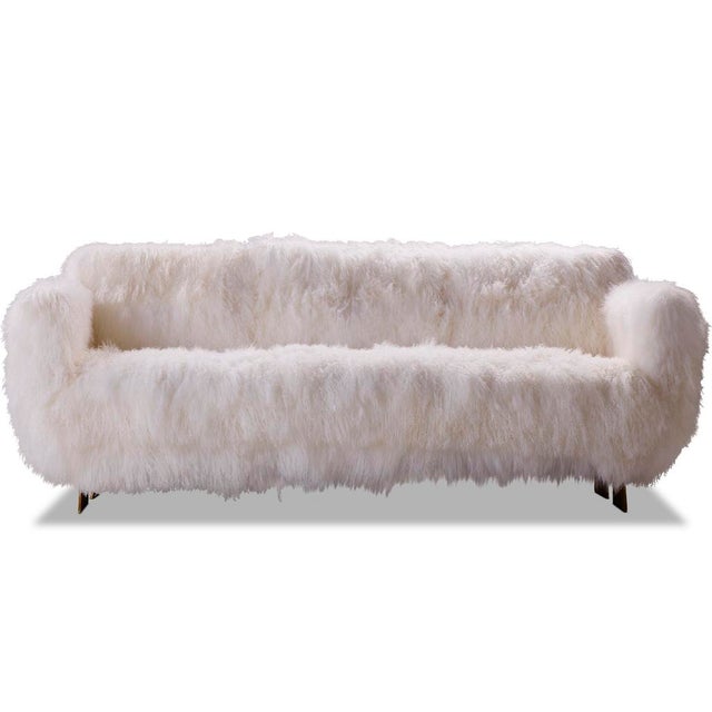 Not Yet Made - Made To Order Modern Arctic White Mongolian Sheepskin Fur Primal Sofa by Egg Designs For Sale - Image 5 of 11