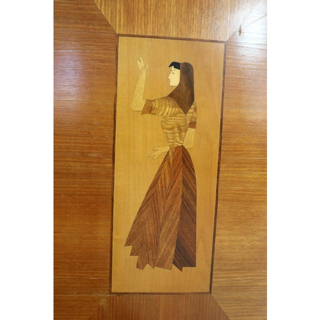 Brown Bar Cabinet with Wood Inlays, Italy, 1950s For Sale - Image 8 of 18