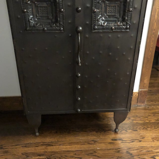 Modern 1990s Studio Made Brutalist Metal Storage Cabinet For Sale - Image 3 of 5