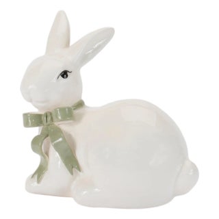 Rabbit Figurine with Bow (Set of 2) For Sale