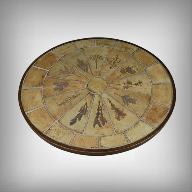 Oval Les Herbiers Coffee Table by Roger Capron for Vallauris, 1960s, in Very Good conditions. Designed 1960 to 1969 This...