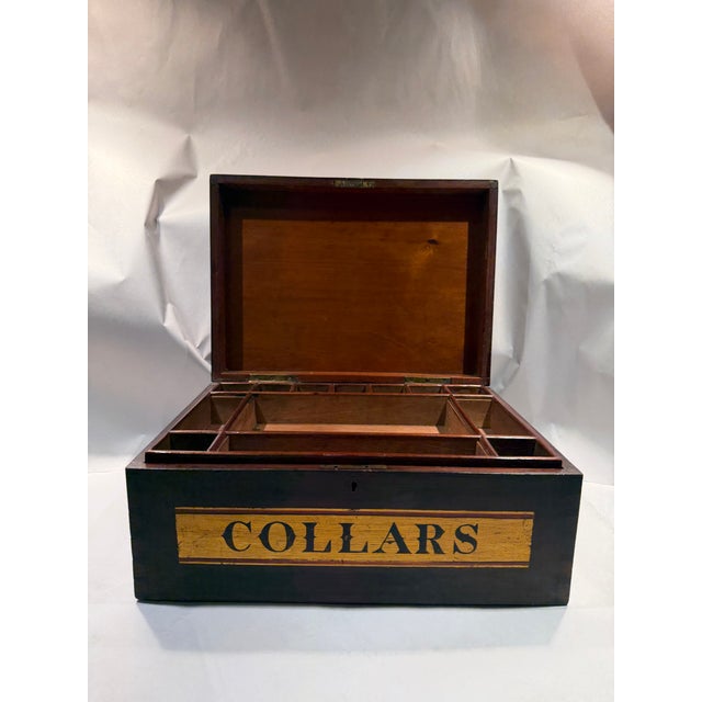 19th Century Gentleman's Retail Display or Dresser Box Marked "Collars" For Sale - Image 4 of 12
