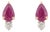 1ct Natural Ruby & Diamond Toi Et Moi Stud Earrings in 14k Yellow Gold- 2 Pieces For Sale