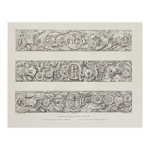 1811 Temple of Mars Bas Relief Engraving by Alexandre LaBorde