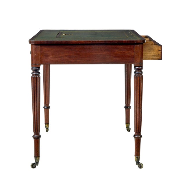 19th Century Late Georgian Mahogany and Leather Architects Desk, 1810 For Sale - Image 9 of 12