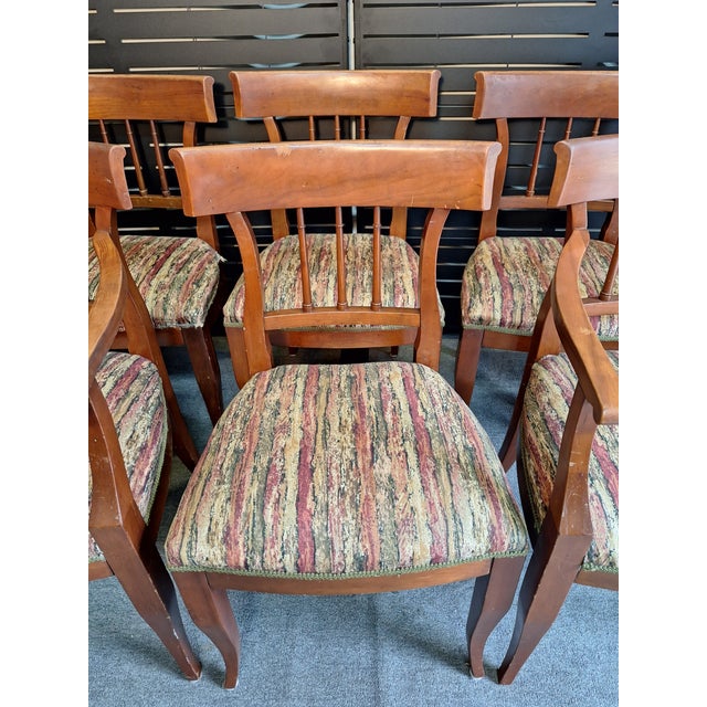 Late 20th Century Set of 6 Richard Plummer Solid Cherry Dining Chairs For Sale - Image 10 of 12