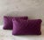 Set of 2 lumbar pillow covers made from thick vintage fabric and exposed chunky zipper closer. Purple fabric with silver...