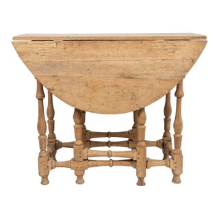 English Gateleg Drop Side Table in Bleached Oak For Sale