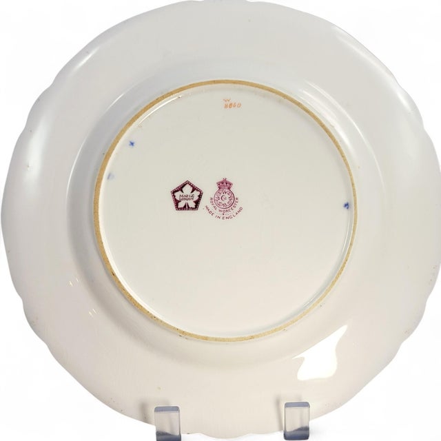 Blue Fruit Cabinet Plate by R. Sebright for Royal Worcester / Maple London, 1921 For Sale - Image 8 of 15