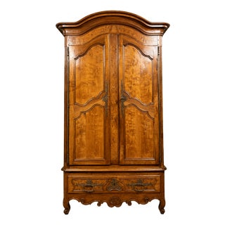 Louis XV Wedding Armoire in Marquetry and Burl Wood For Sale