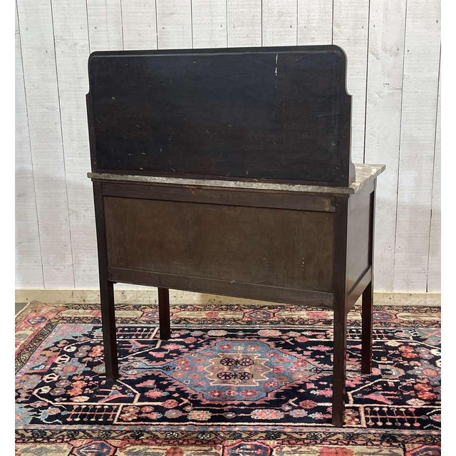 English Mahogany and Marble Bathroom Table For Sale - Image 13 of 14
