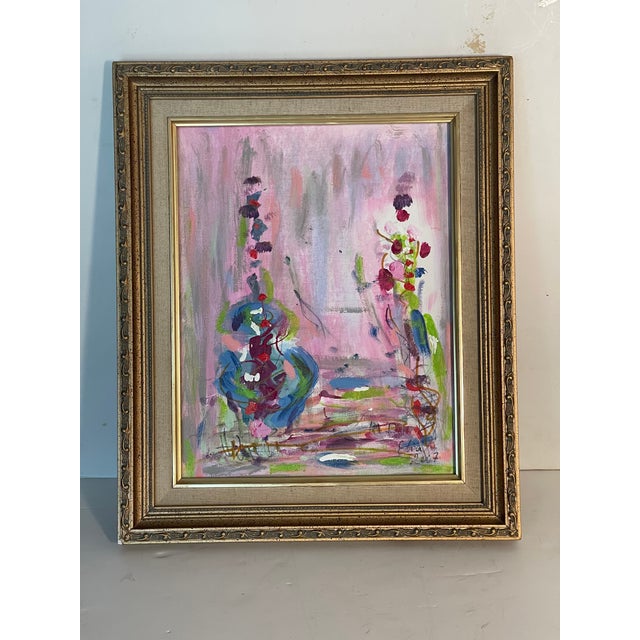 Abstract painting on stretched canvas Pink Malca’s by Elia.