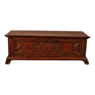 Italian Renaissance Walnut Chest, 1600s For Sale