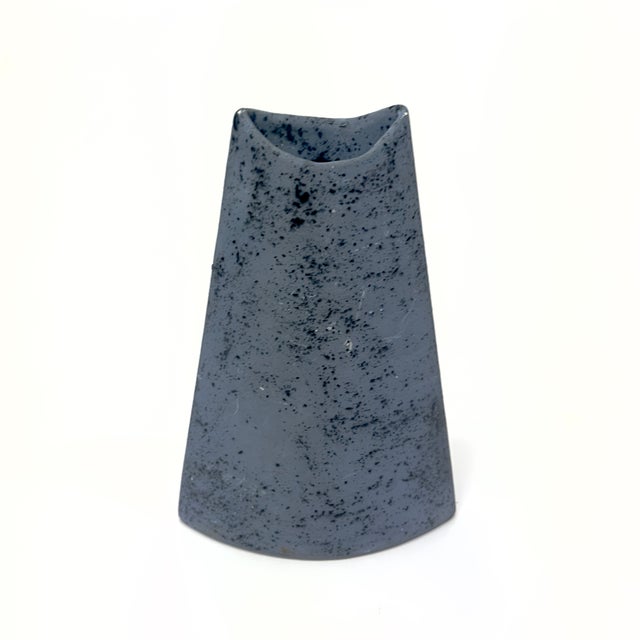 Vintage Matte Blue Artisan Pottery Vase Curation - Group of 5 For Sale - Image 4 of 9