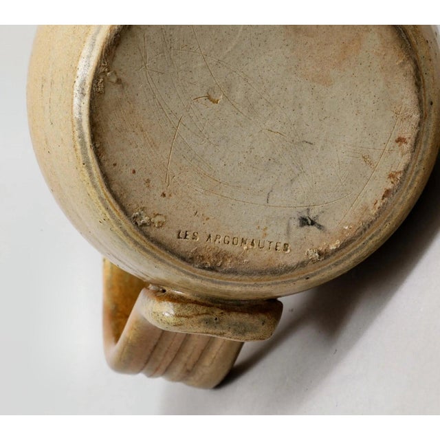 Beige Enamelled Ceramic Jug, 1960 For Sale - Image 8 of 10