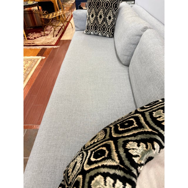 Restoration Hardware Ten Foot Belgian Arm Sofa Custom Italian Melange Slipcover For Sale - Image 11 of 12