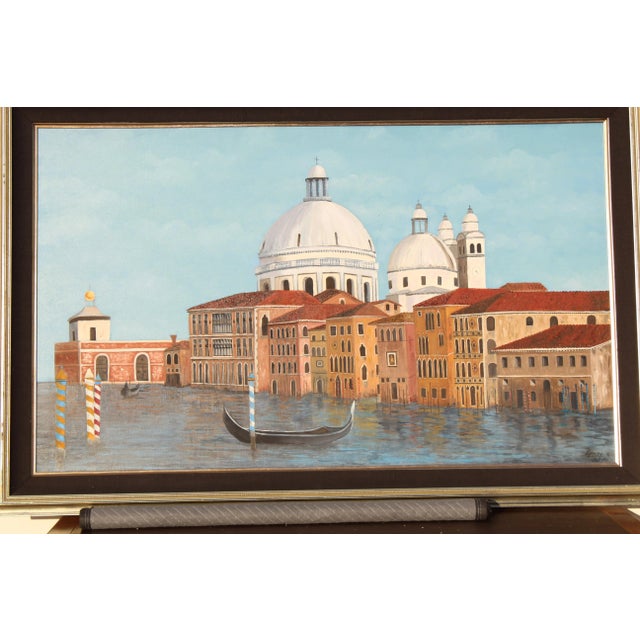 1980s Venetian Canal Art Painting For Sale - Image 11 of 12