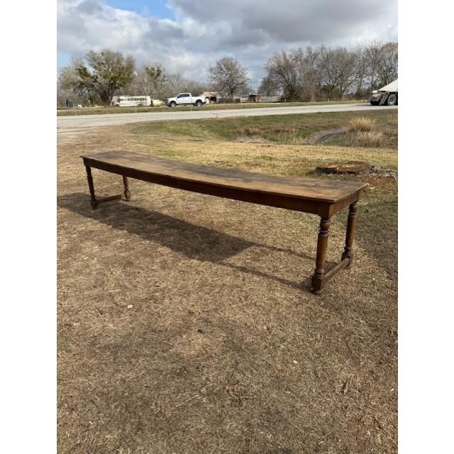 18th Century Long French Country Solid Oak Farm Dining Table For Sale - Image 4 of 17