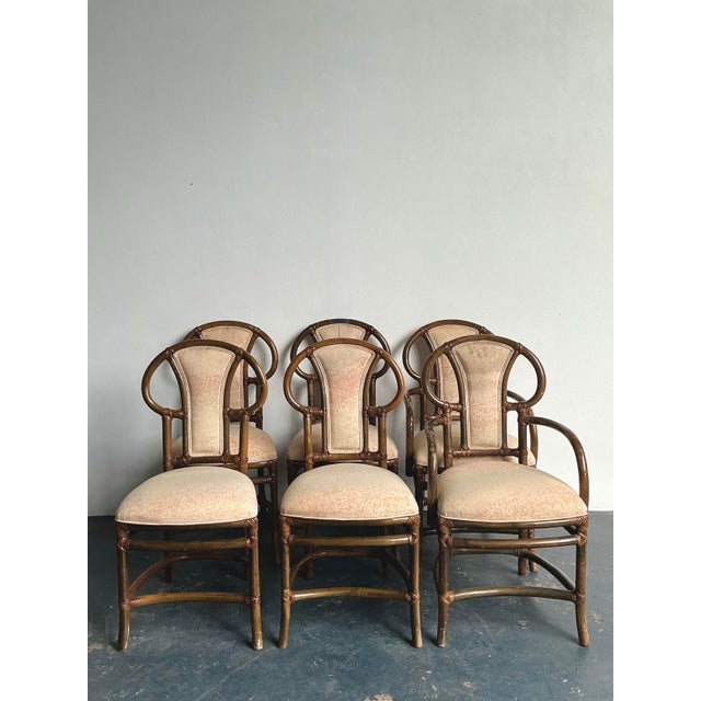 Wood Vintage Boho Henry Olko for Willow and Reed Bent Rattan Dining Chairs - Set of 6 For Sale - Image 7 of 12