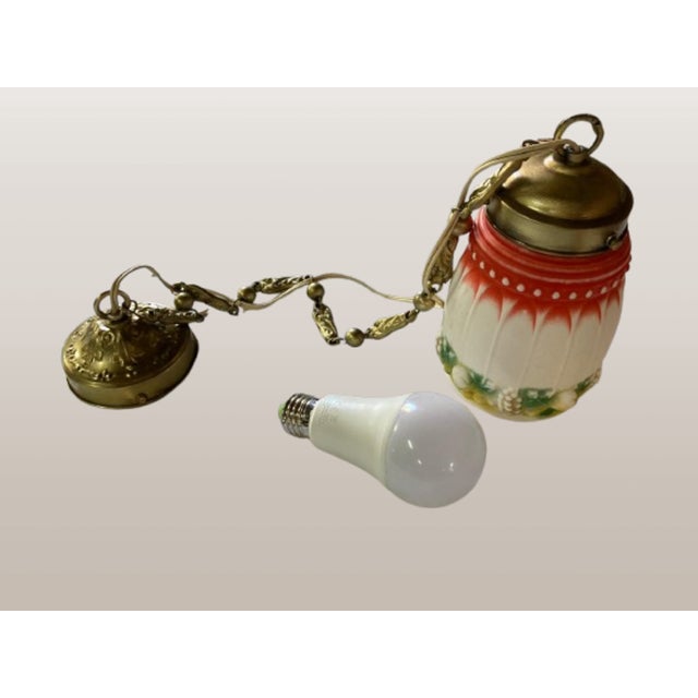 Antique Art Deco Bisque Glass Lantern, 1920s For Sale - Image 4 of 12