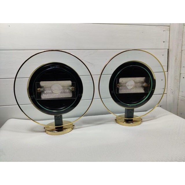 Mid-Century Modern Vintage Brass Wall Lights by Leonardo Marelli, 1970s, Set of 2 For Sale - Image 3 of 9