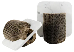 Confine Vase & Chopping Board by Gumdesign for La Casa di Pietra, Set of 2