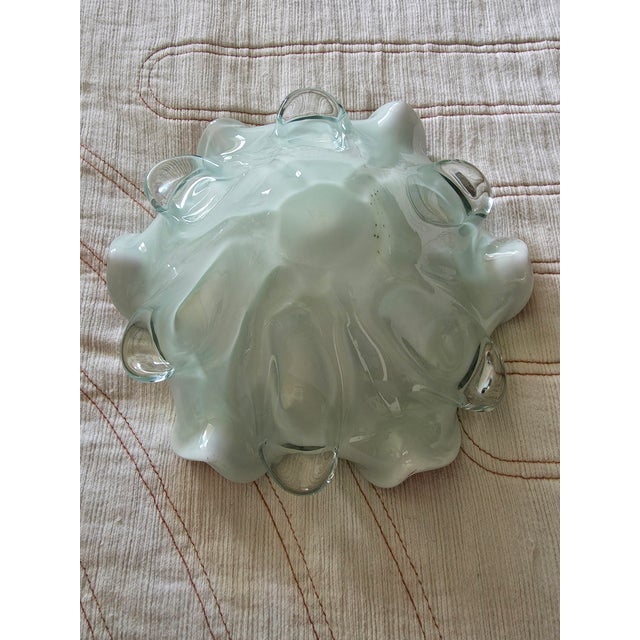Vintage Murano Millefiori Hand Blown Art Glass Ruffled Bowl by Fratelli Toso For Sale - Image 6 of 8