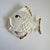Ceramic Mid Century Ceramic Fish Wall Plaques Gold White Iridescent Luster Kitschy Bathroom Decor a Pair For Sale - Image 7 of 11