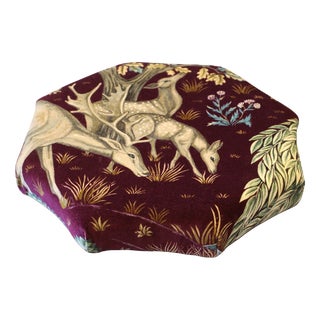 Star-Shaped Sewing Ottoman in The Brook Velvet from Morris & Co., 1950s For Sale