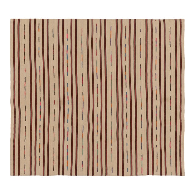 Vintage Persian Palas Bidjar Kilim With Polychromatic Stripes - Rug & Kilim For Sale