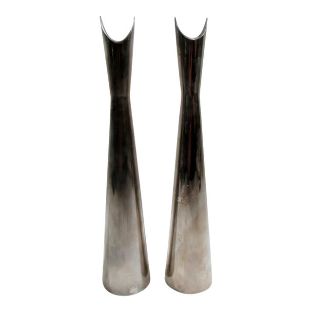 1950s Christofle France Cardinal Vases Lino Sabattini - a Pair For Sale