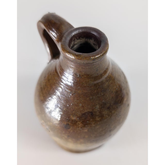 19th Century Rustic American New England Redware Miniature Ovoid Jug For Sale - Image 9 of 17