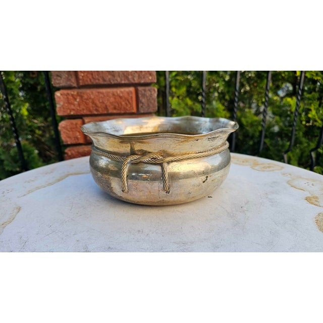 Metal Silver-Plated Brass Bowl, 1940s For Sale - Image 7 of 7