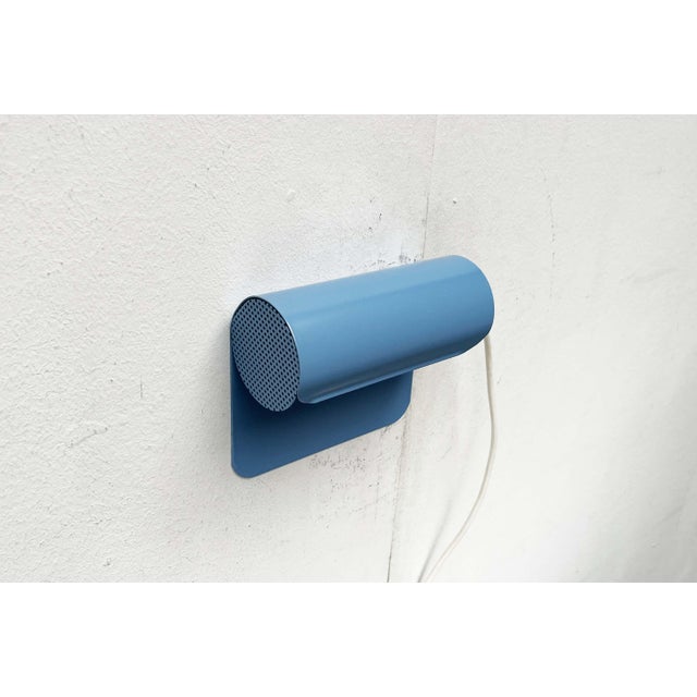 Danish Postmodern Light Blue Perforated Metal Pendant from Abo Randers, 1980s For Sale - Image 10 of 18