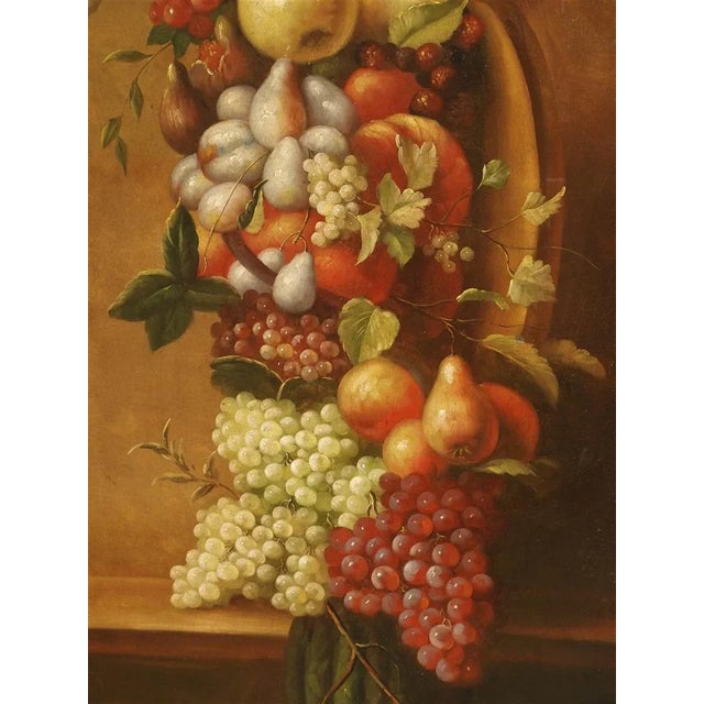 Brown Tall Antique Italian Still Life Paintings, Circa 1900 - A Pair For Sale - Image 8 of 13