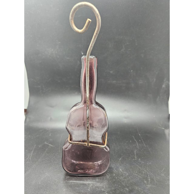 Vintage Amethyst Glass, with original Wall Hanger