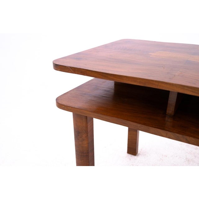 Wood Art Deco Rectangular Coffee Table, Poland, 1940s For Sale - Image 7 of 10