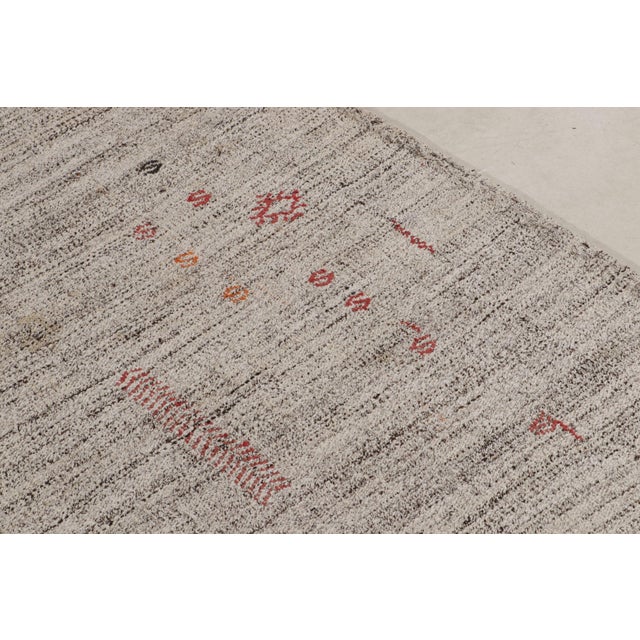 2010s Modern Kilim Striped Beige Gray and Green Transitional Flatweave by Rug & Kilim For Sale - Image 5 of 7