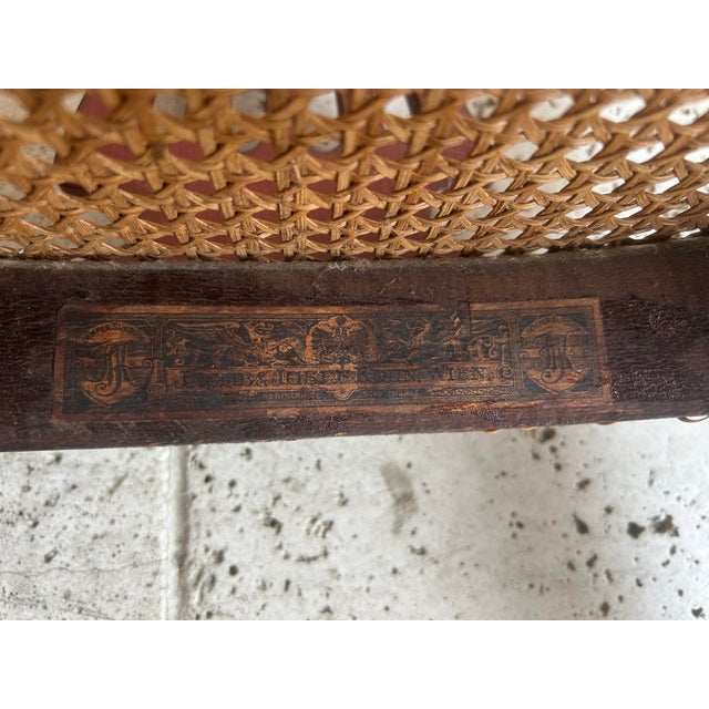 Late 19th Century Antique Jacob & Josef Kohn Wien Hand Painted Cane Seated Sette & Chairs 59-362c For Sale - Image 16 of 17