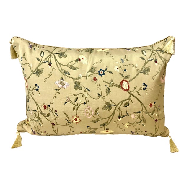 Gold Pistachio Botanical Pillow Cover 32x24 For Sale