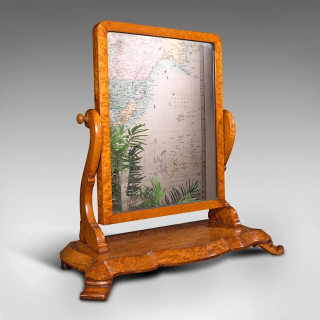 1850s Antique Victorian English Satinwood Dressing Table Mirror For Sale - Image 11 of 11