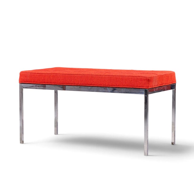 Mid-Century Modern Florence Knoll Mid Century Chrome Two Seat Bench For Sale - Image 3 of 8