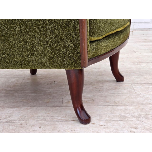 1970s Norwegian Armchair in Green Furniture Fabric and Teak Wood, 1970s For Sale - Image 5 of 18