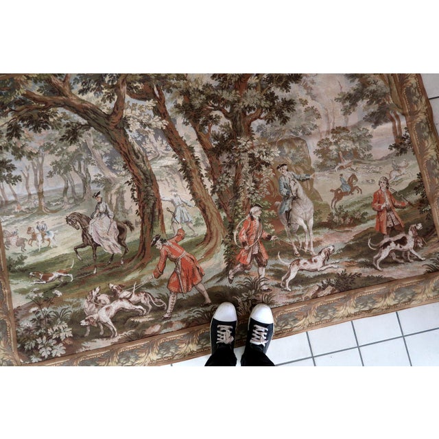 Traditional 1950s, Mid-Century German Tapestry Wall Hanging 6.11' X 5.1' For Sale - Image 3 of 17