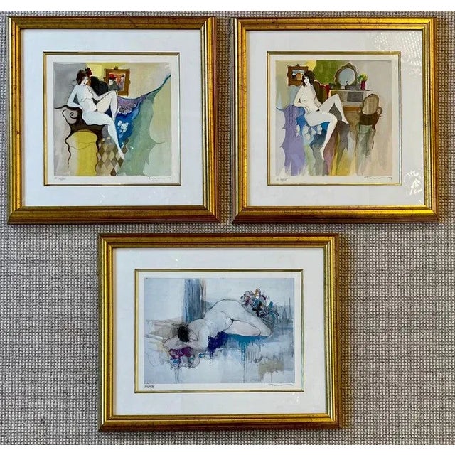 Art Deco Set of Three Itzchak Tarkay Serigraphs of Nudes For Sale - Image 3 of 13