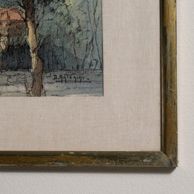 20th Century "Italian Hill Town" Oil on Canvas For Sale In Greensboro - Image 6 of 9