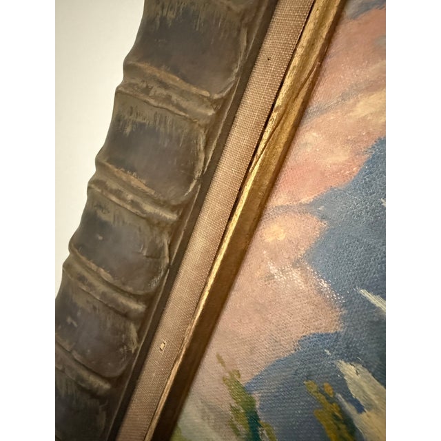 Vintage Mid-Century Modern Impressionist California Plein Air Desert Landscape, Original Oil on Board Signed & Framed For Sale - Image 9 of 12