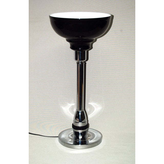 Jumo lamp Art Deco period chromed metal and black metal diffuser. Very good state. I have official proof of authenticity...