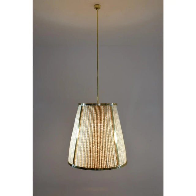 Not Yet Made - Made To Order Caeli-S Handcrafted Brass Rattan Pendant Light Fixture For Sale - Image 5 of 11