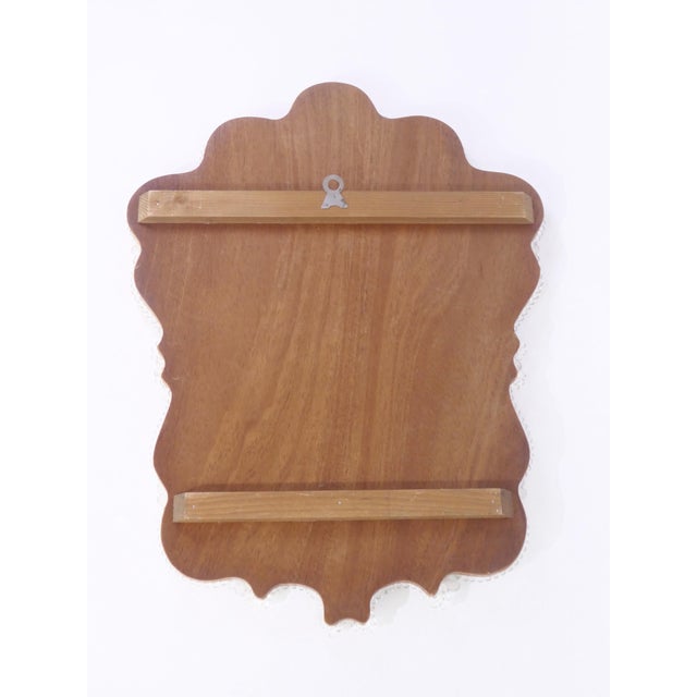 Vintage Venetian Scalloped Murano Glass Mirror with Etched Floral Details, 1950s For Sale - Image 6 of 13